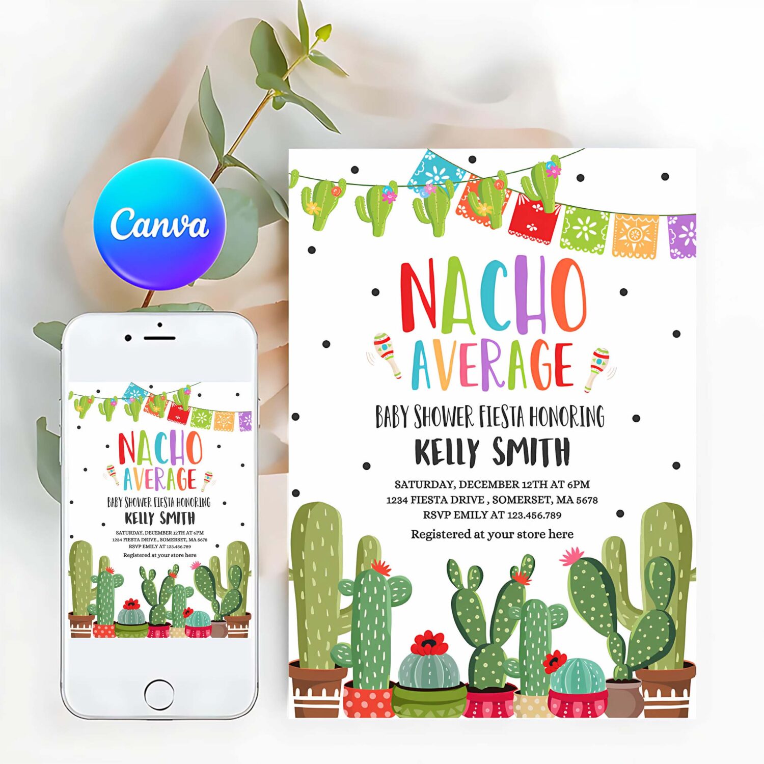 Nacho average baby shower invitation nacho average baby shower fiesta nacho baby shower cactus baby shower