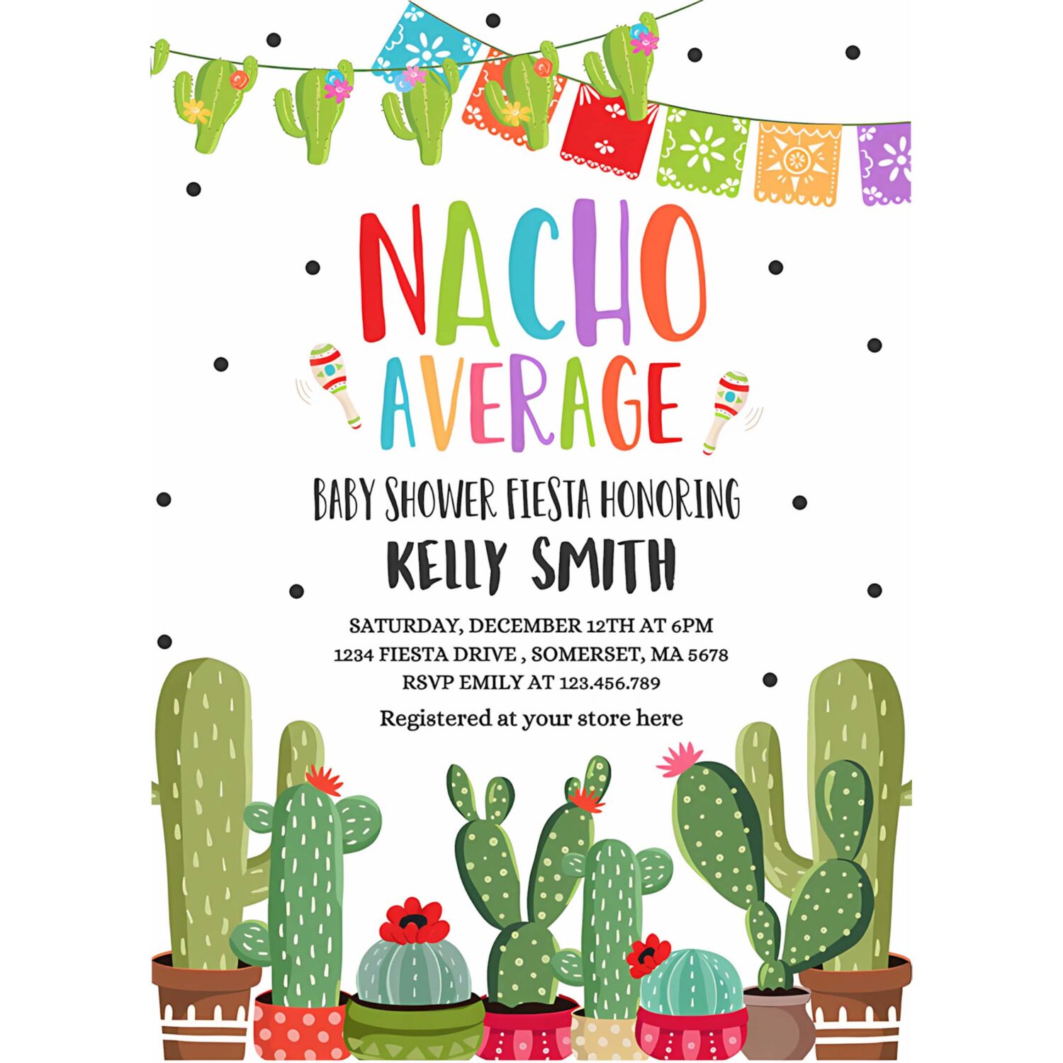 Nacho average baby shower invitation nacho average baby shower fiesta nacho baby shower cactus baby shower 4