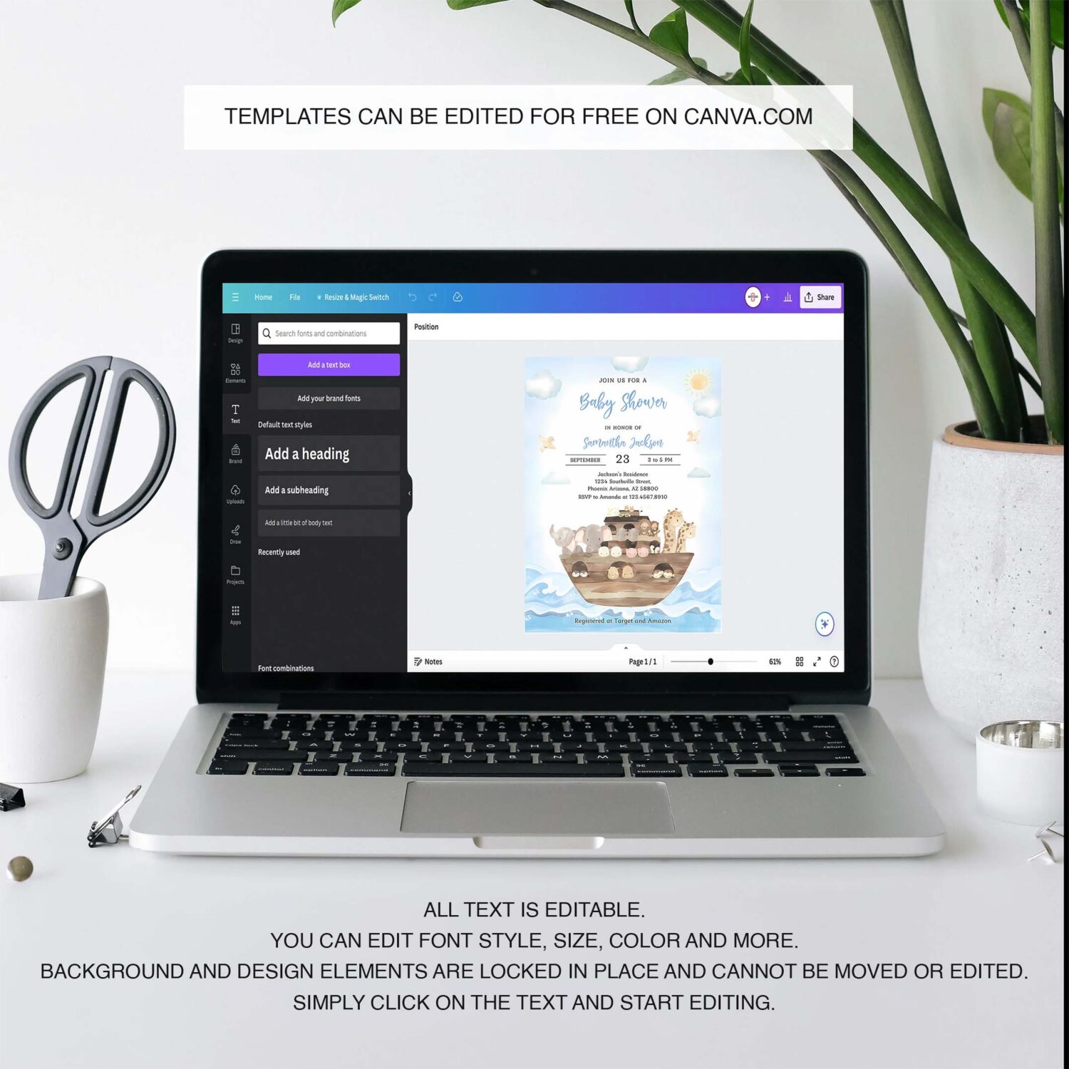 Noahs ark baby shower invitation template noahs ark baby shower invitation 3
