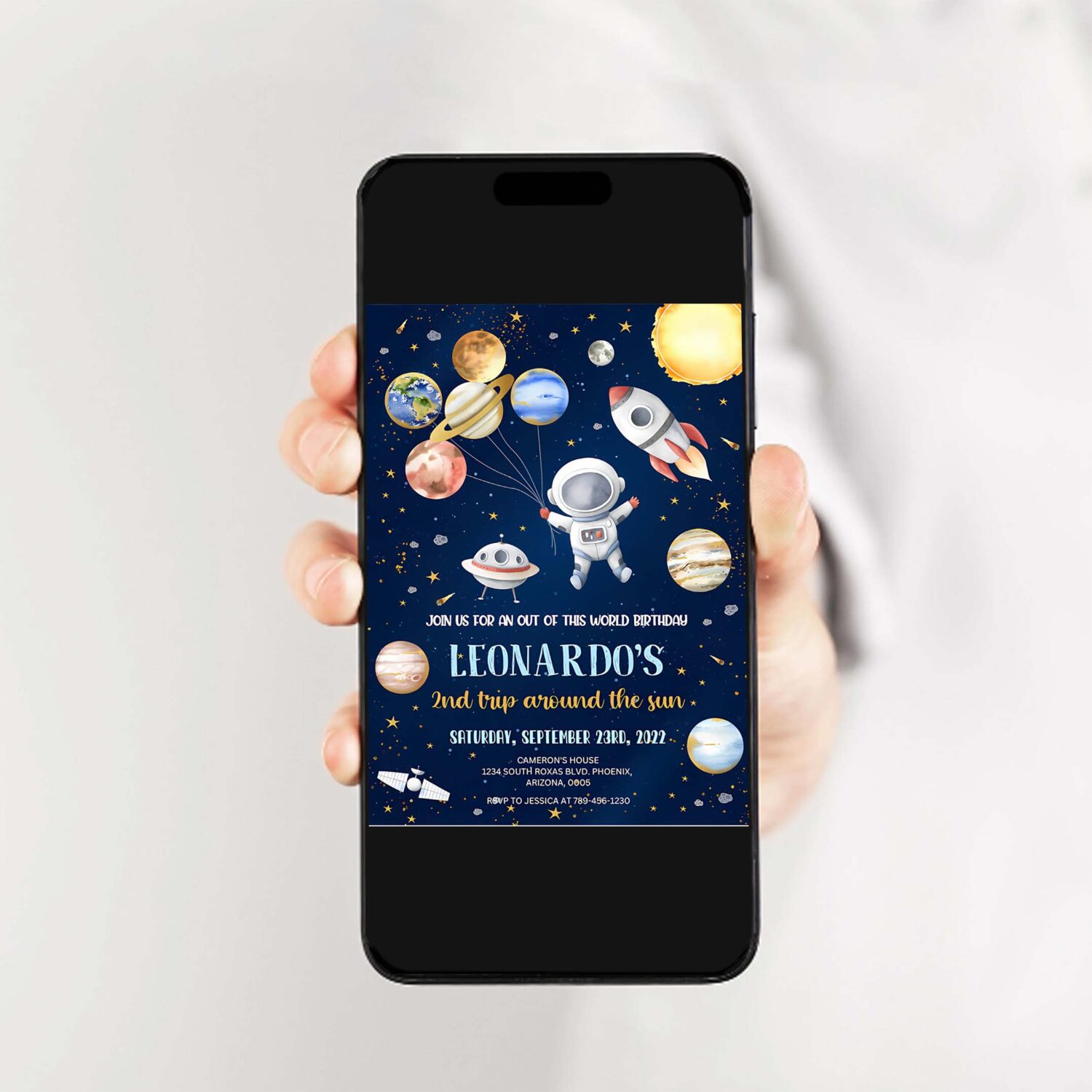 Outer space birthday invitation template planets rocket ship astronaut invite outer space galaxy blast off invitation 2