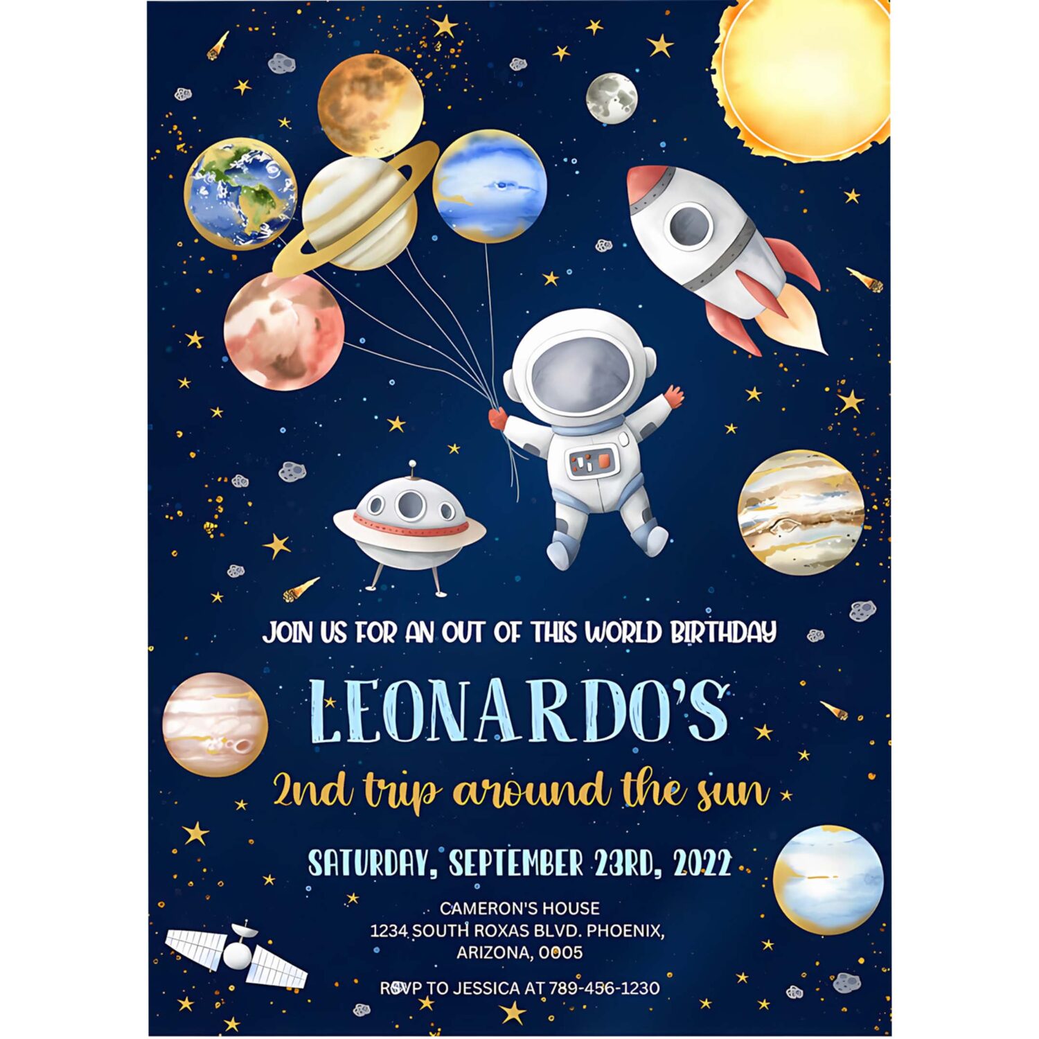 Outer space birthday invitation template planets rocket ship astronaut invite outer space galaxy blast off invitation 4