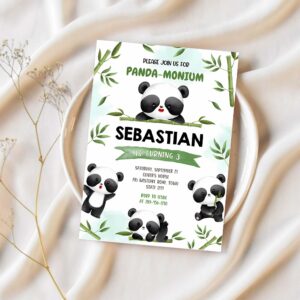 Panda birthday invitation panda birthday invitation panda invitation panda thank you tag panda invitation 1