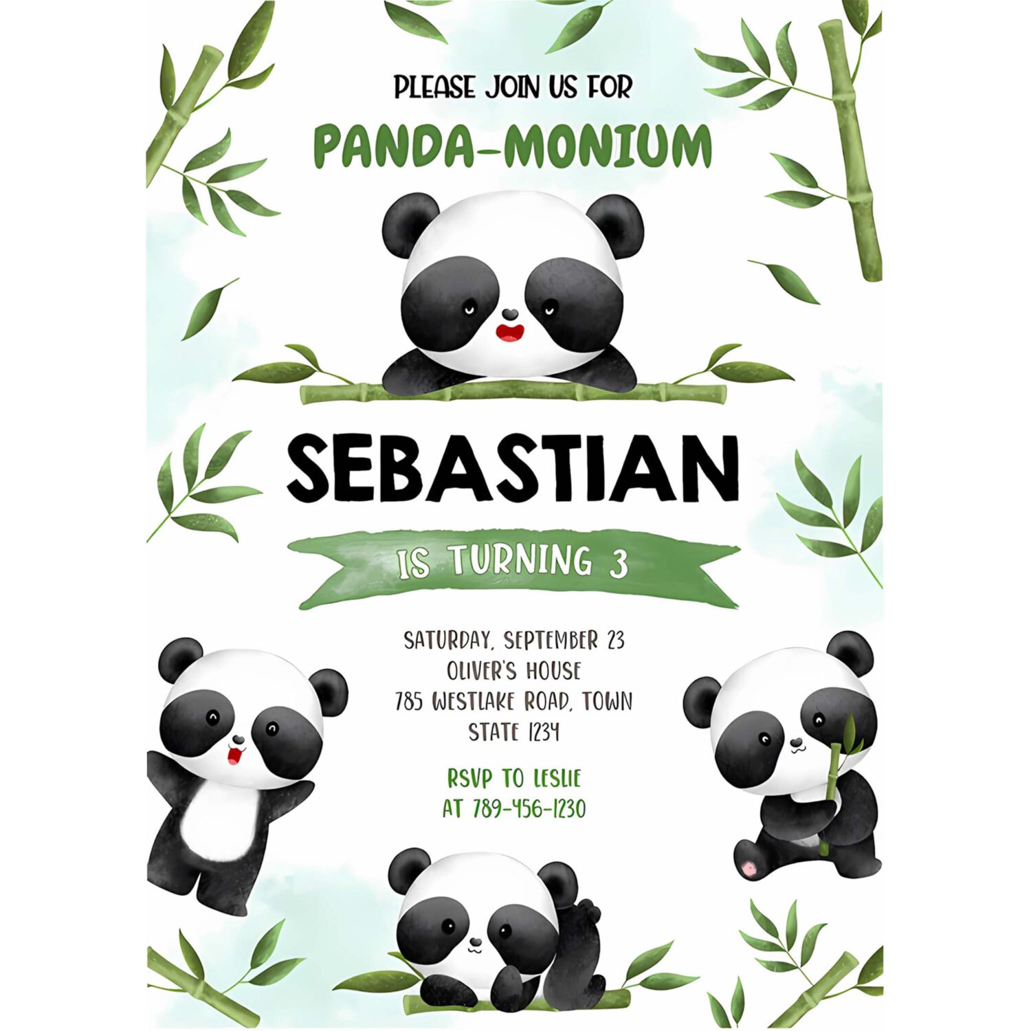 Panda birthday invitation panda birthday invitation panda invitation panda thank you tag panda invitation 4
