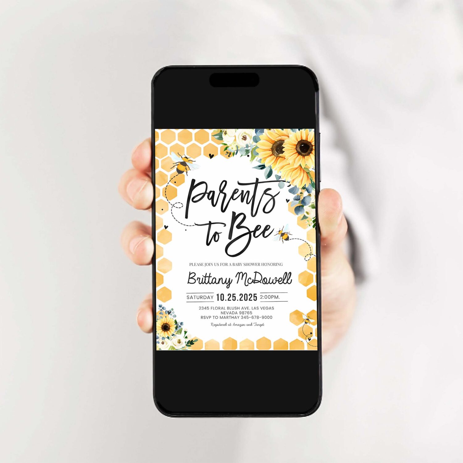 Parents to bee baby shower invitation sunflower gender neutral honey bee baby shower invite 2