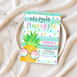 Party like a pineapple invitation tropical pineapple invitation tropical hawaiian luau pineapple pool party 1
