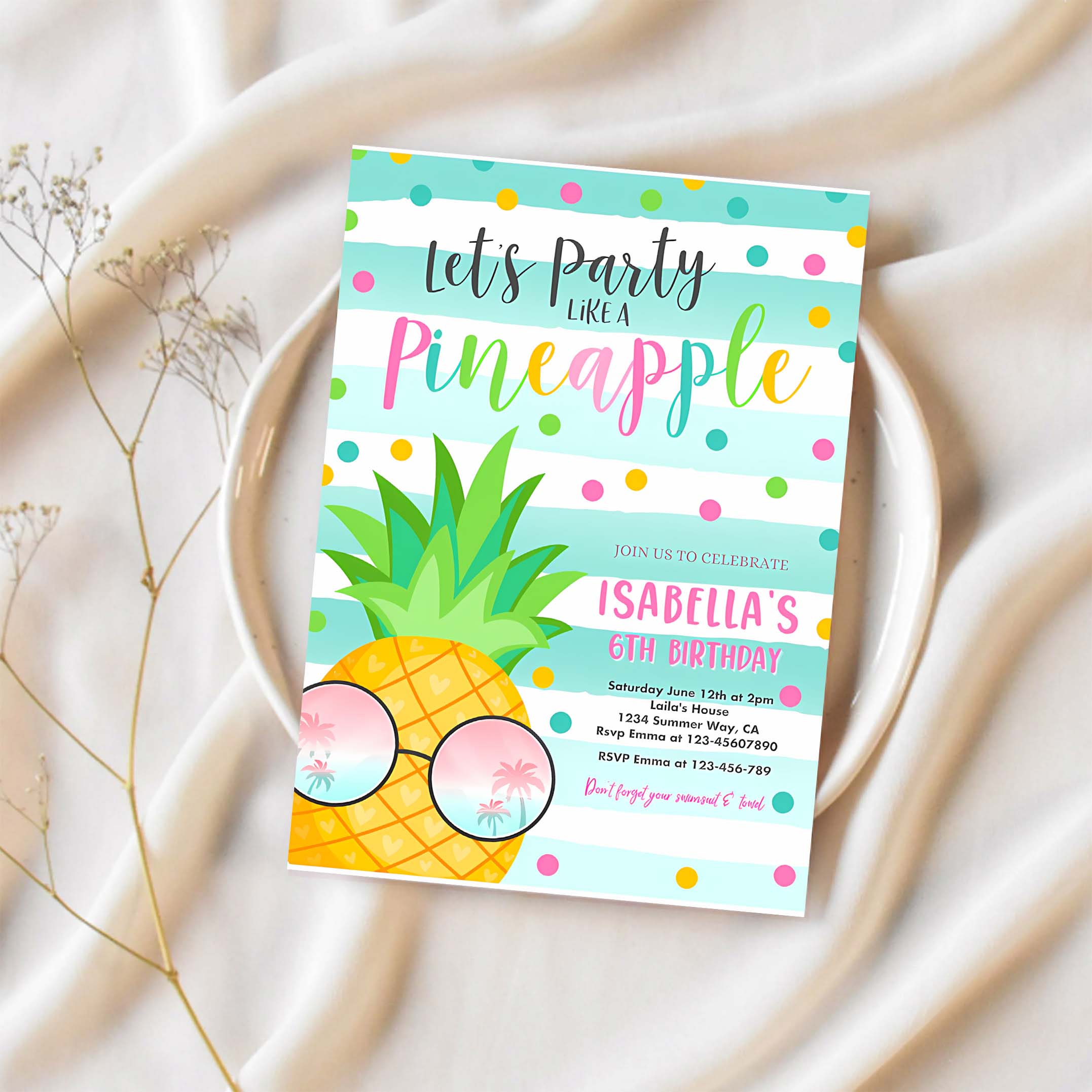 Party Like A Pineapple Invitation Tropical Pineapple Invitation Tropical Hawaiian Luau Pineapple Pool Party