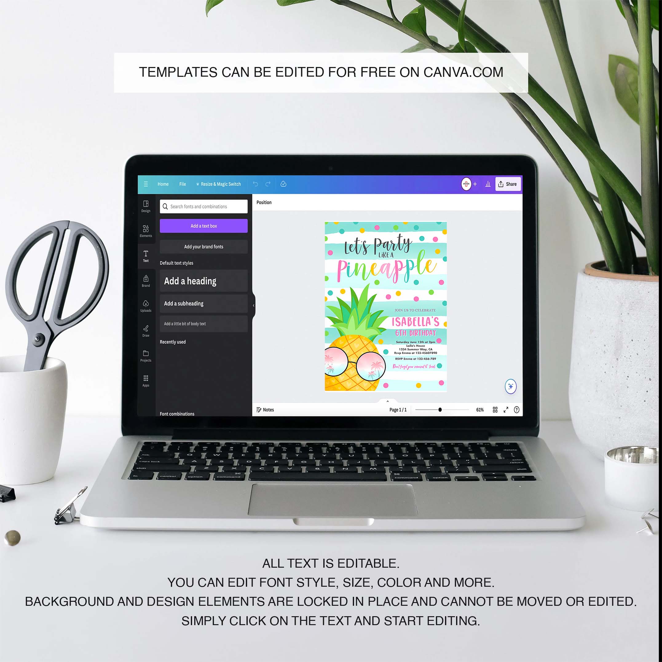 Party Like A Pineapple Invitation Tropical Pineapple Invitation Tropical Hawaiian Luau Pineapple Pool Party