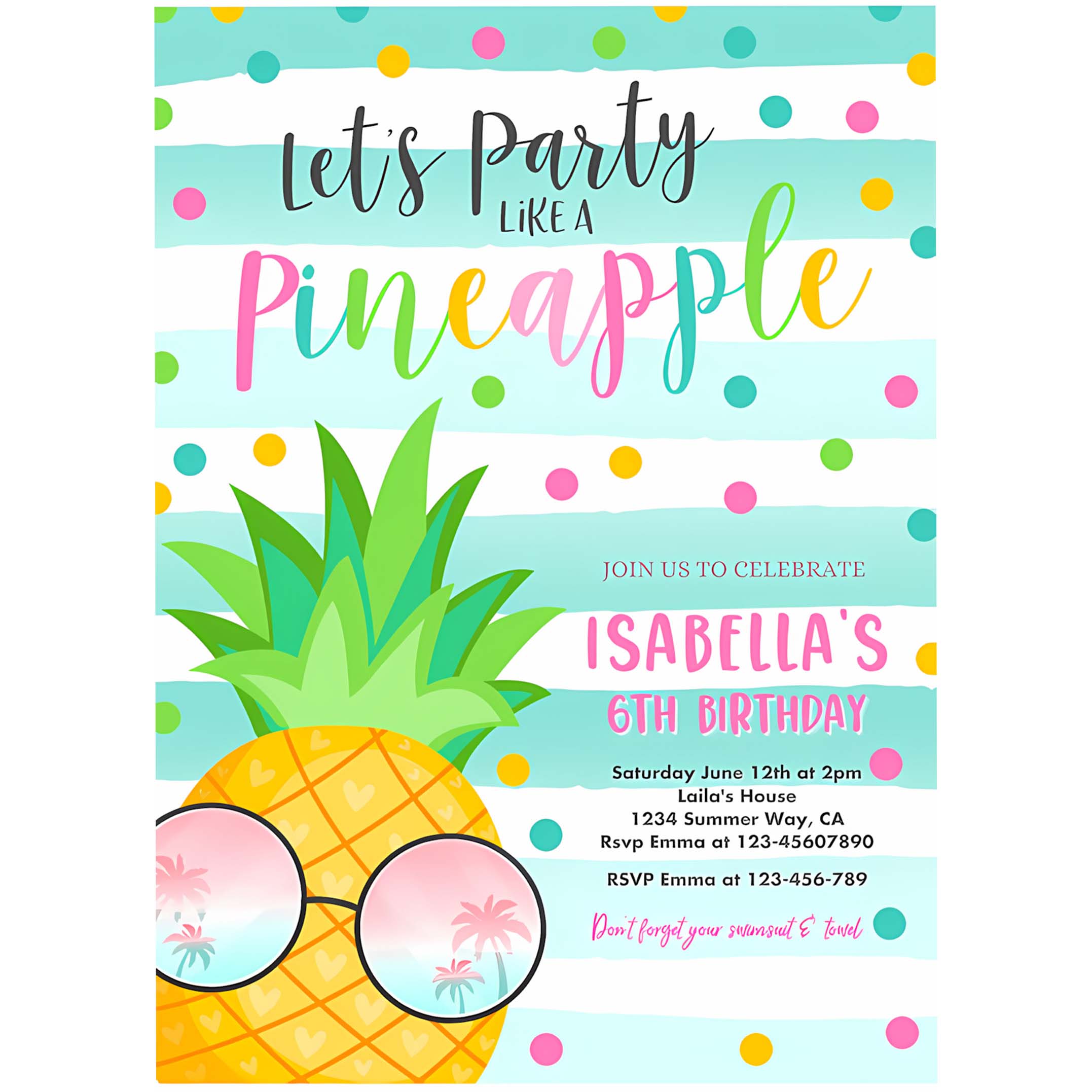 Party Like A Pineapple Invitation Tropical Pineapple Invitation Tropical Hawaiian Luau Pineapple Pool Party