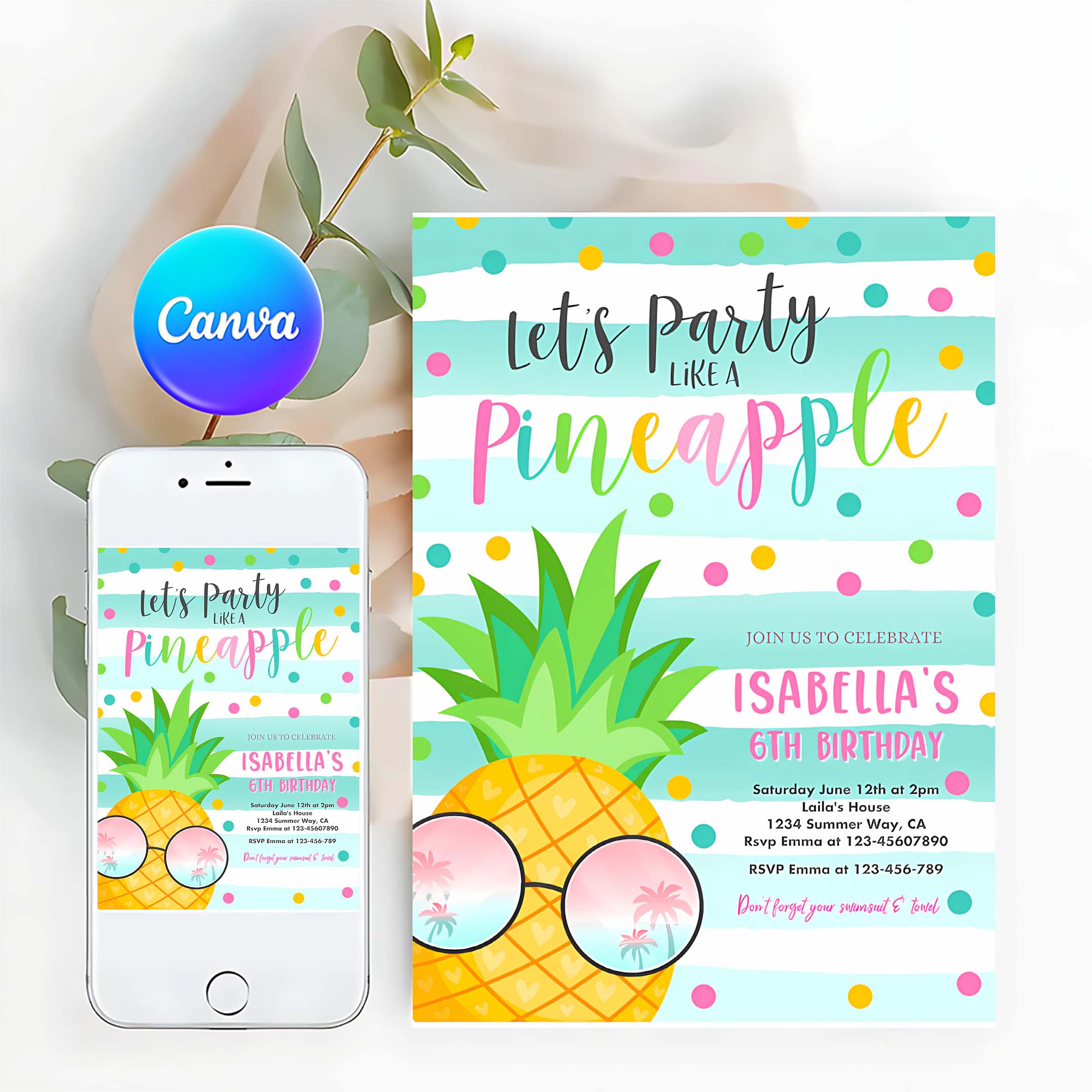 Party Like A Pineapple Invitation Tropical Pineapple Invitation Tropical Hawaiian Luau Pineapple Pool Party