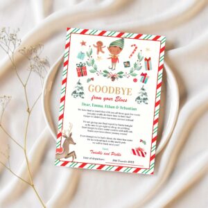 Personalized elf goodbye letter elf holiday card r58e 1