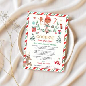 Personalized elf goodbye letter elf holiday card s42z 1