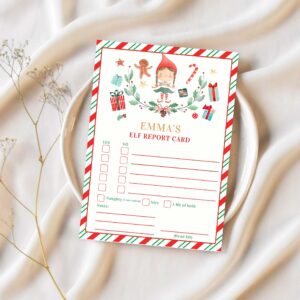 Personalized elf report card elf holiday card c14e 1