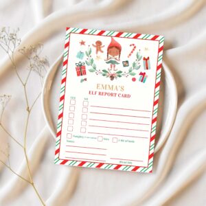 Personalized elf report card elf holiday card c34p 1