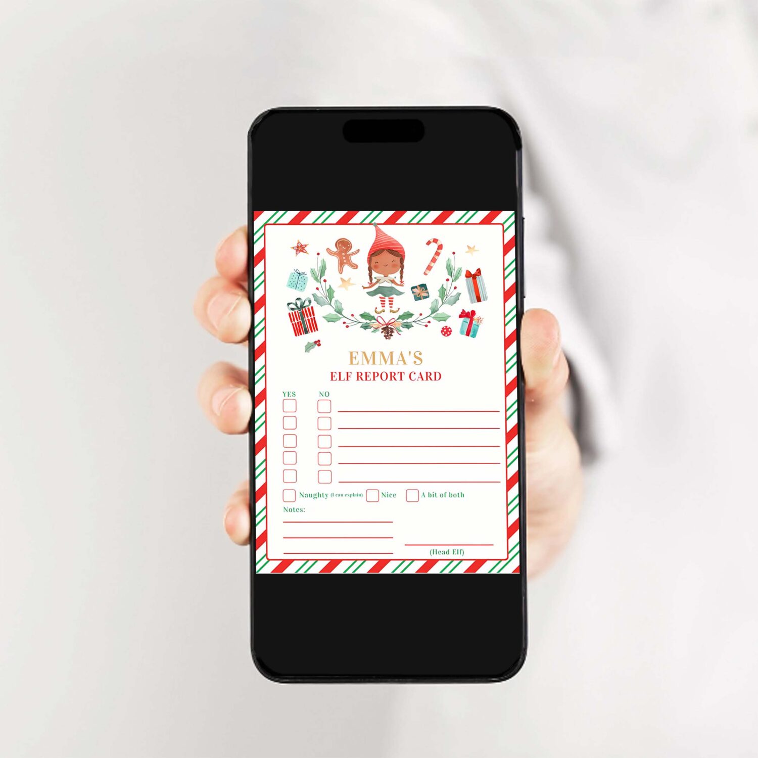 Personalized elf report card elf holiday card c34p 2