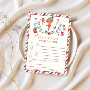 Personalized elf report card elf holiday card k15p 1
