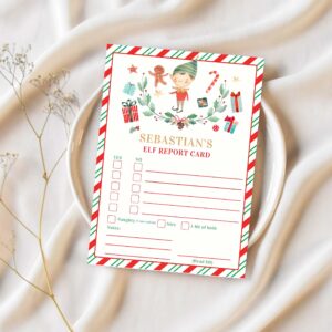 Personalized elf report card elf holiday card t55p 1