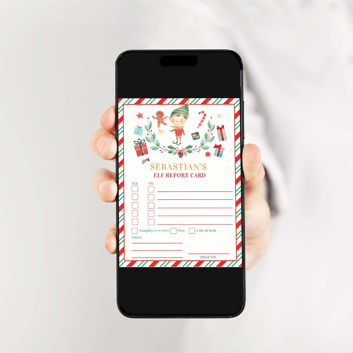 Personalized elf report card elf holiday card t55p 2