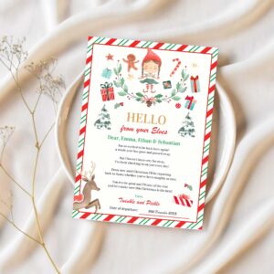Personalized elf return letter elf holiday card z37i 1