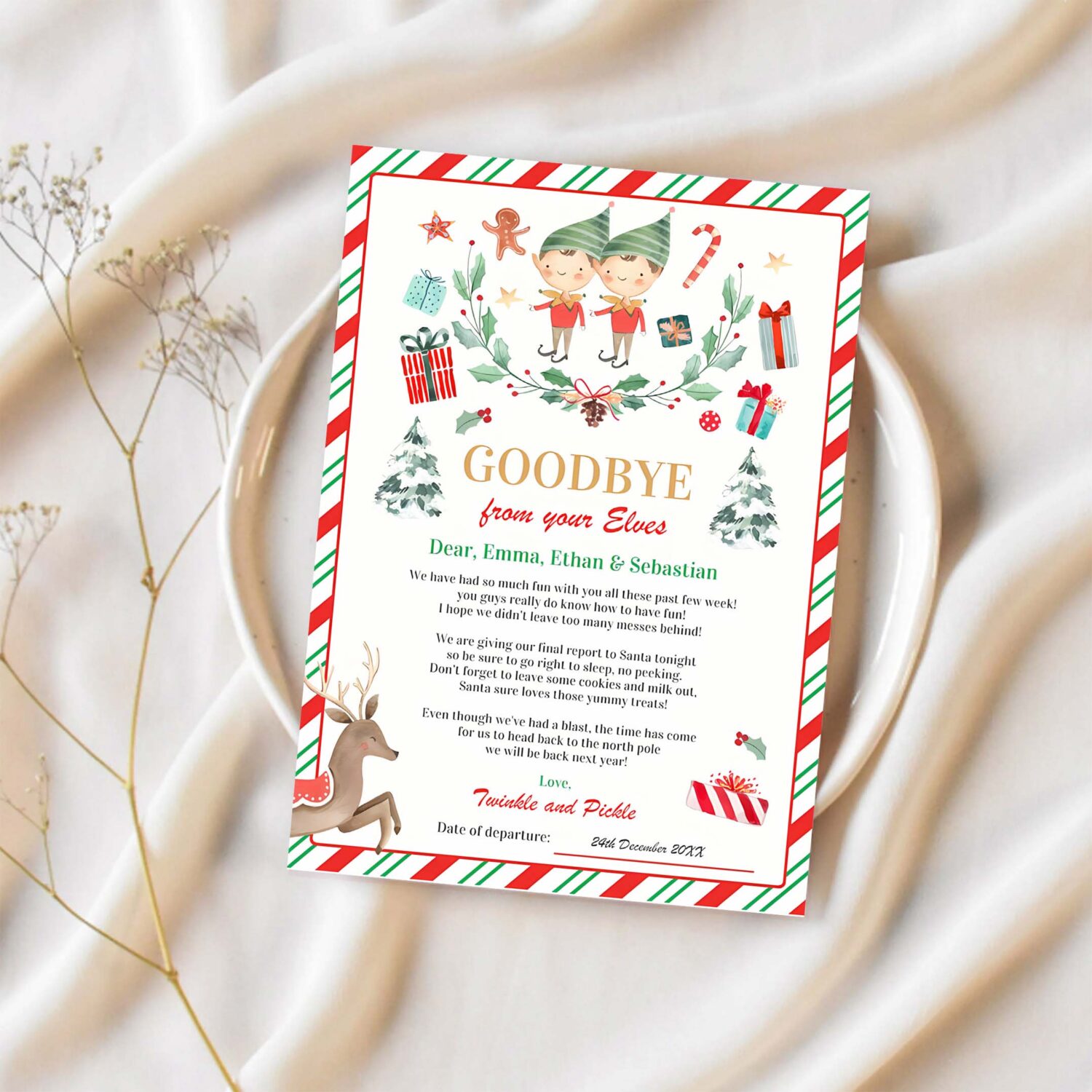 Personalized elves goodbye letter elf holiday card a83c 1