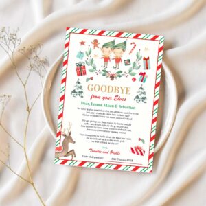Personalized elves goodbye letter elf holiday card a83c 1
