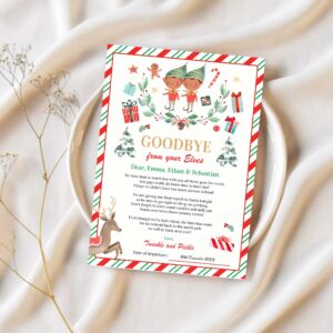 Personalized elves goodbye letter elf holiday card i14z 1