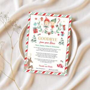 Personalized elves goodbye letter elf holiday card i46n 1