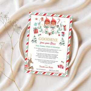 Personalized elves goodbye letter elf holiday card t83d 1