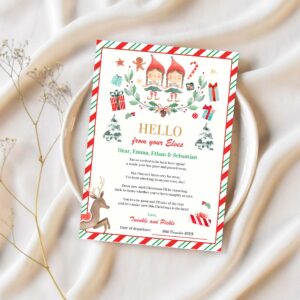 Personalized elves return letter elf holiday card i42i 1
