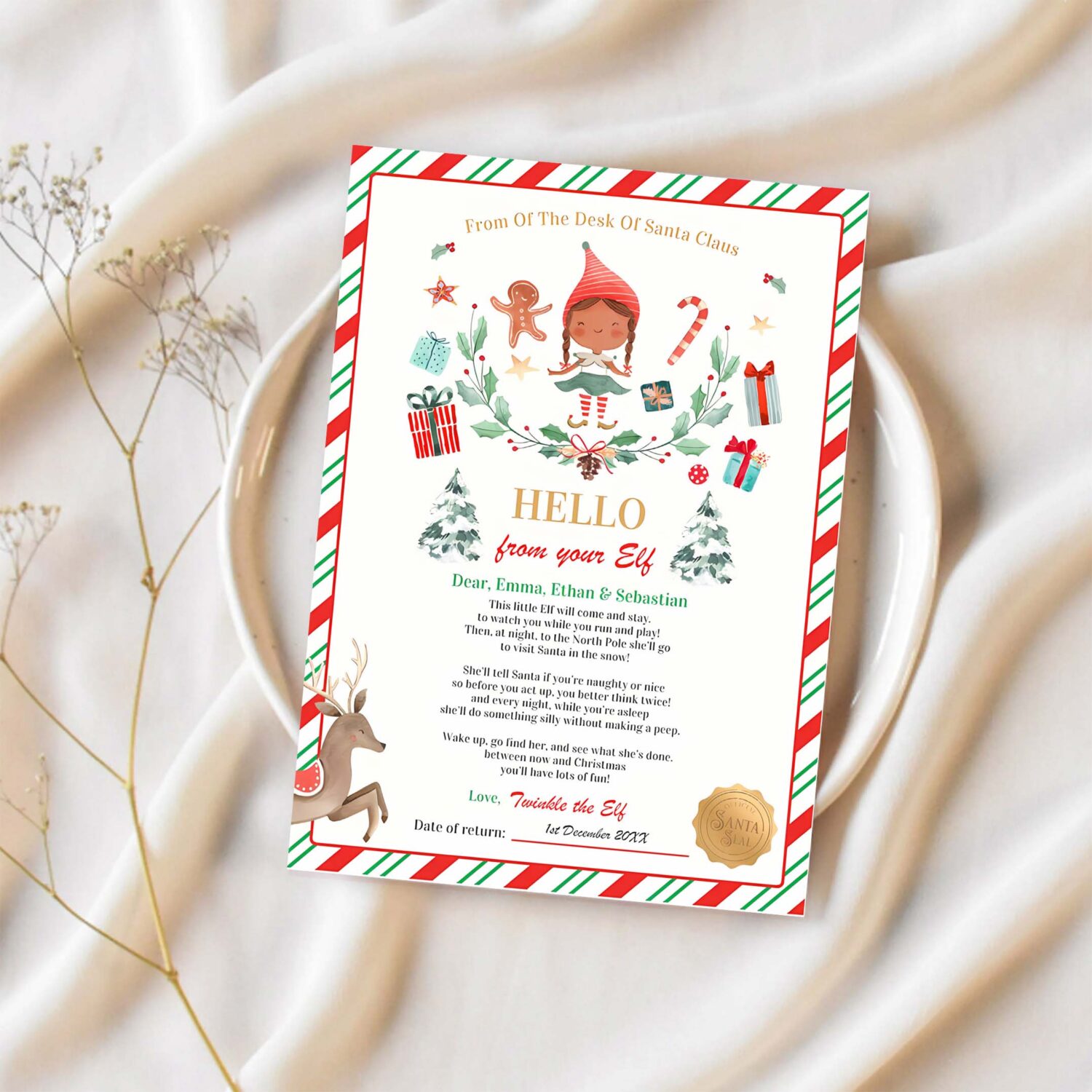 Personalized first time elf arrival letter d43o 1