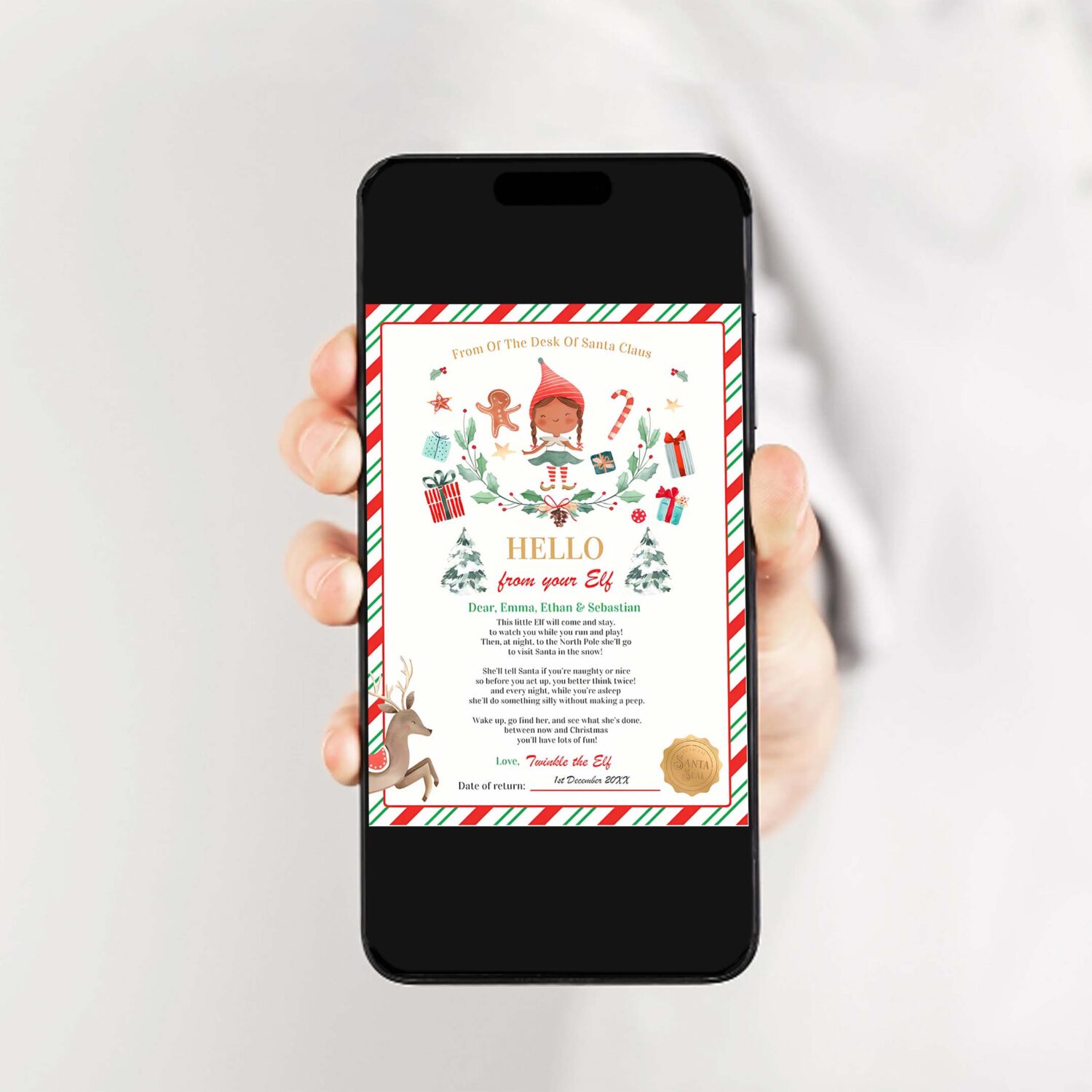 Personalized first time elf arrival letter d43o 2