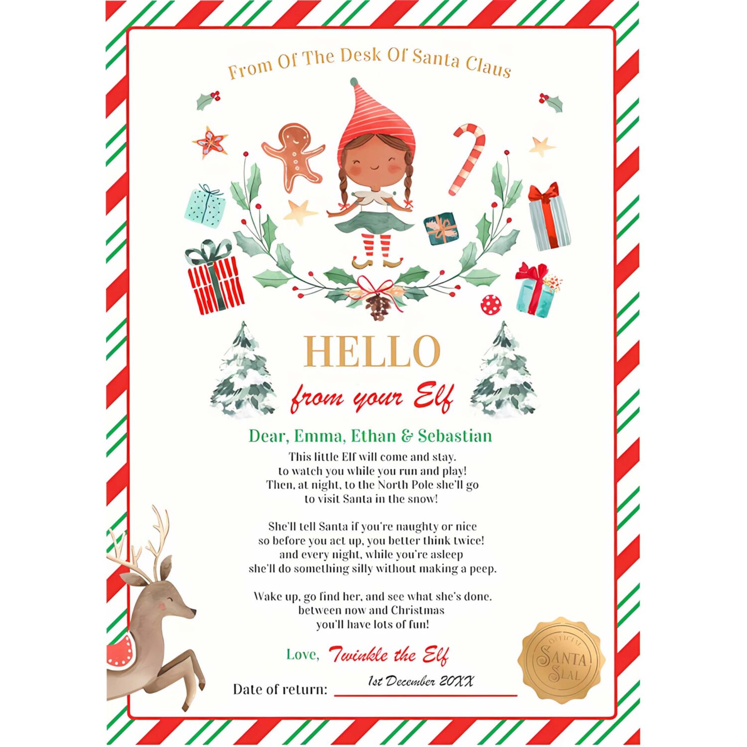 Personalized first time elf arrival letter d43o 4