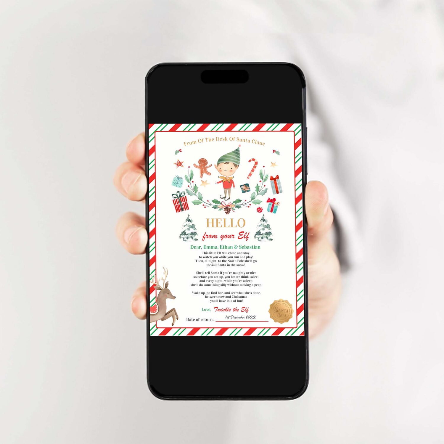 Personalized first time elf arrival letter n55x 2