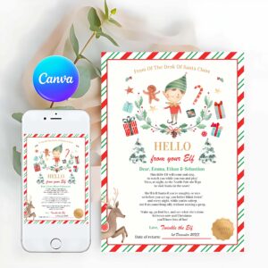 Elf Card Invitation, Personalized First Time Elf Arrival Letter