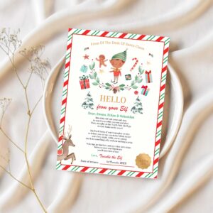 Personalized first time elf arrival letter t59a 1