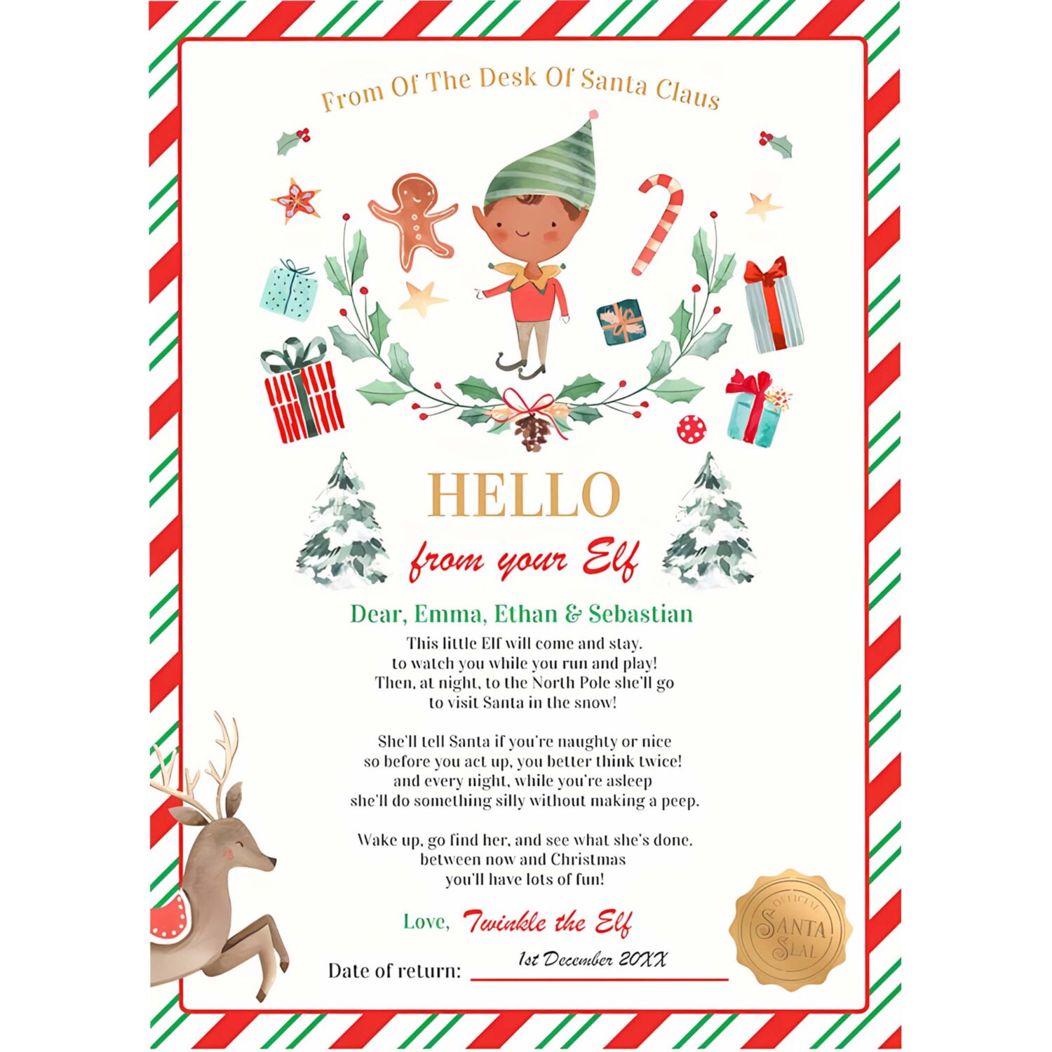 Personalized first time elf arrival letter t59a 4
