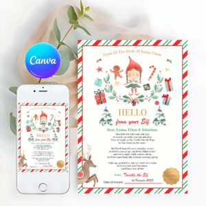 Elf Card Invitation, Personalized First Time Elf Arrival Letter