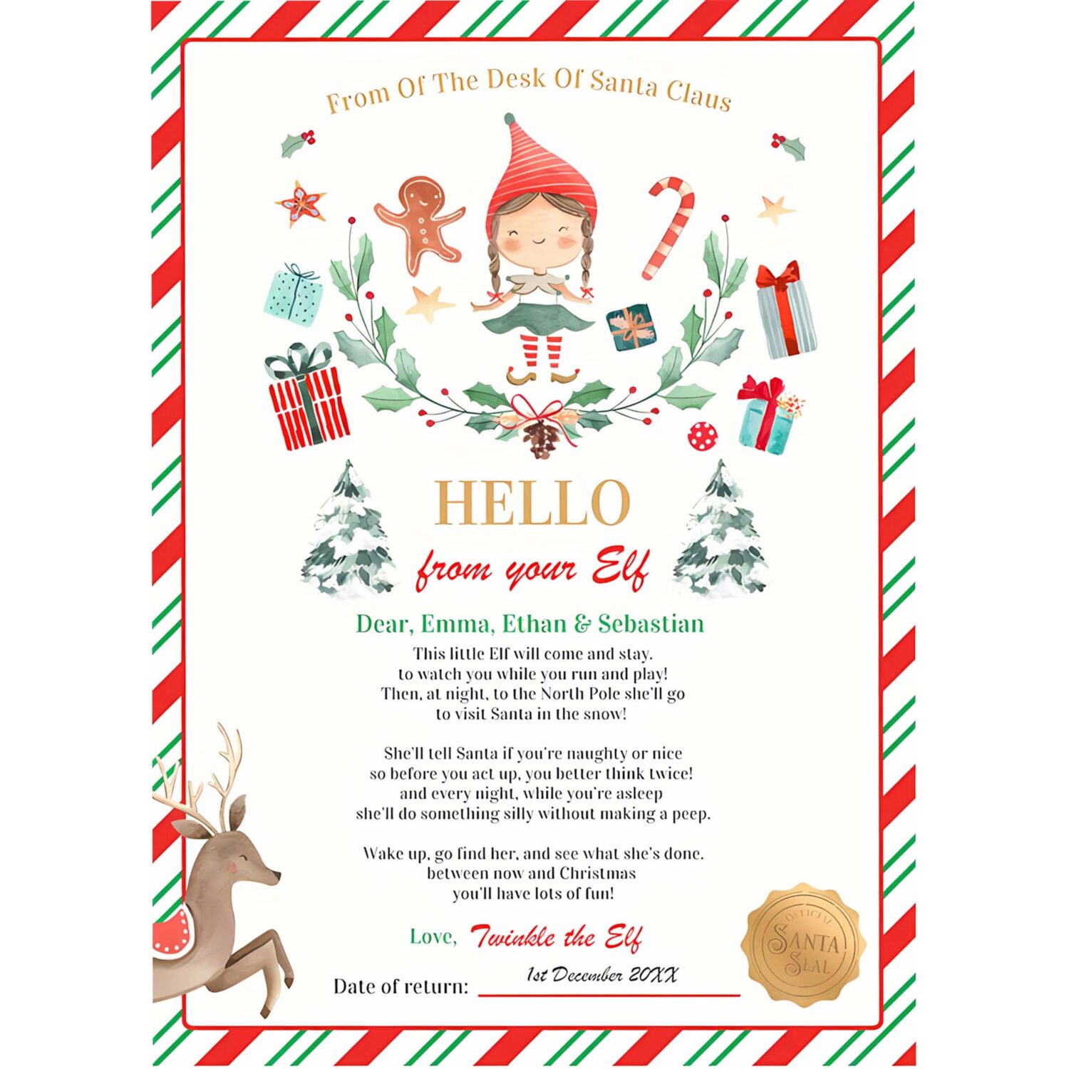 Personalized first time elf arrival letter u39z 4