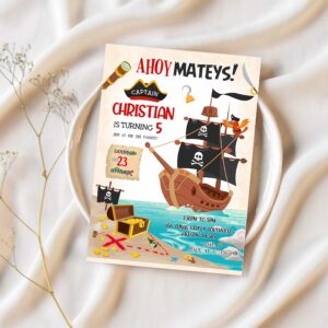 Pirate invitation pirate birthday invitation pirate editable invitation pirate invitation 1