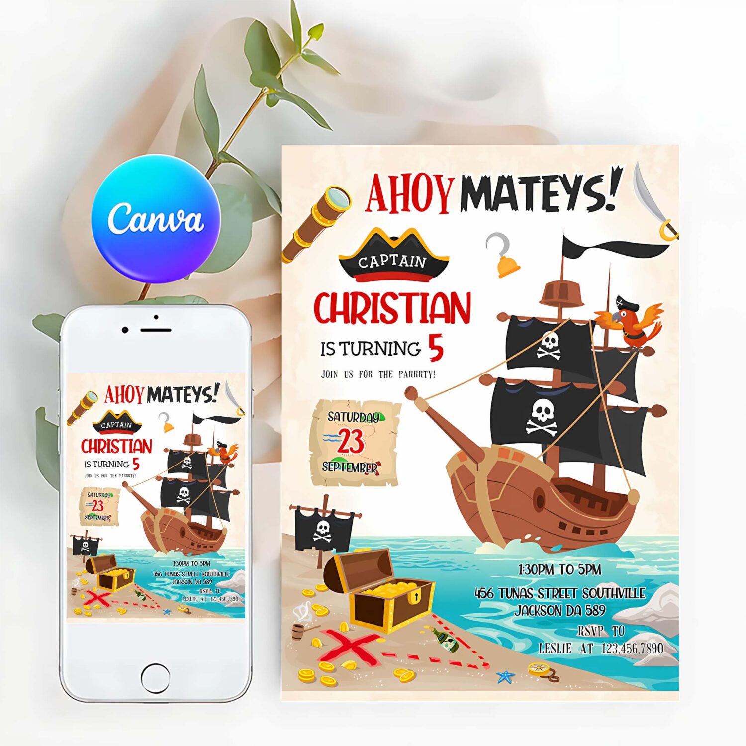 Pirate invitation pirate birthday invitation pirate editable invitation pirate invitation