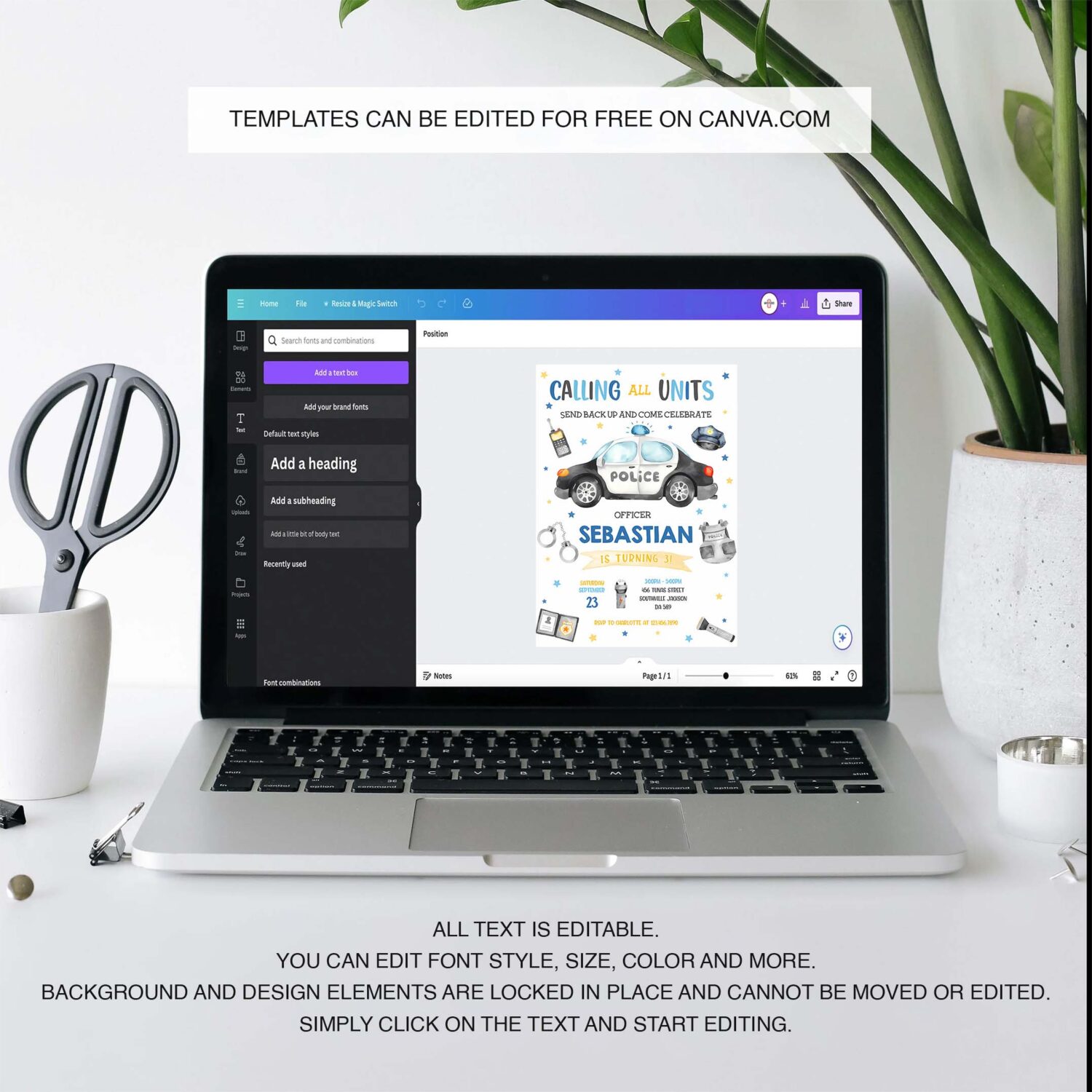 Police birthday invitation template police officer invitation policeman invitation 3