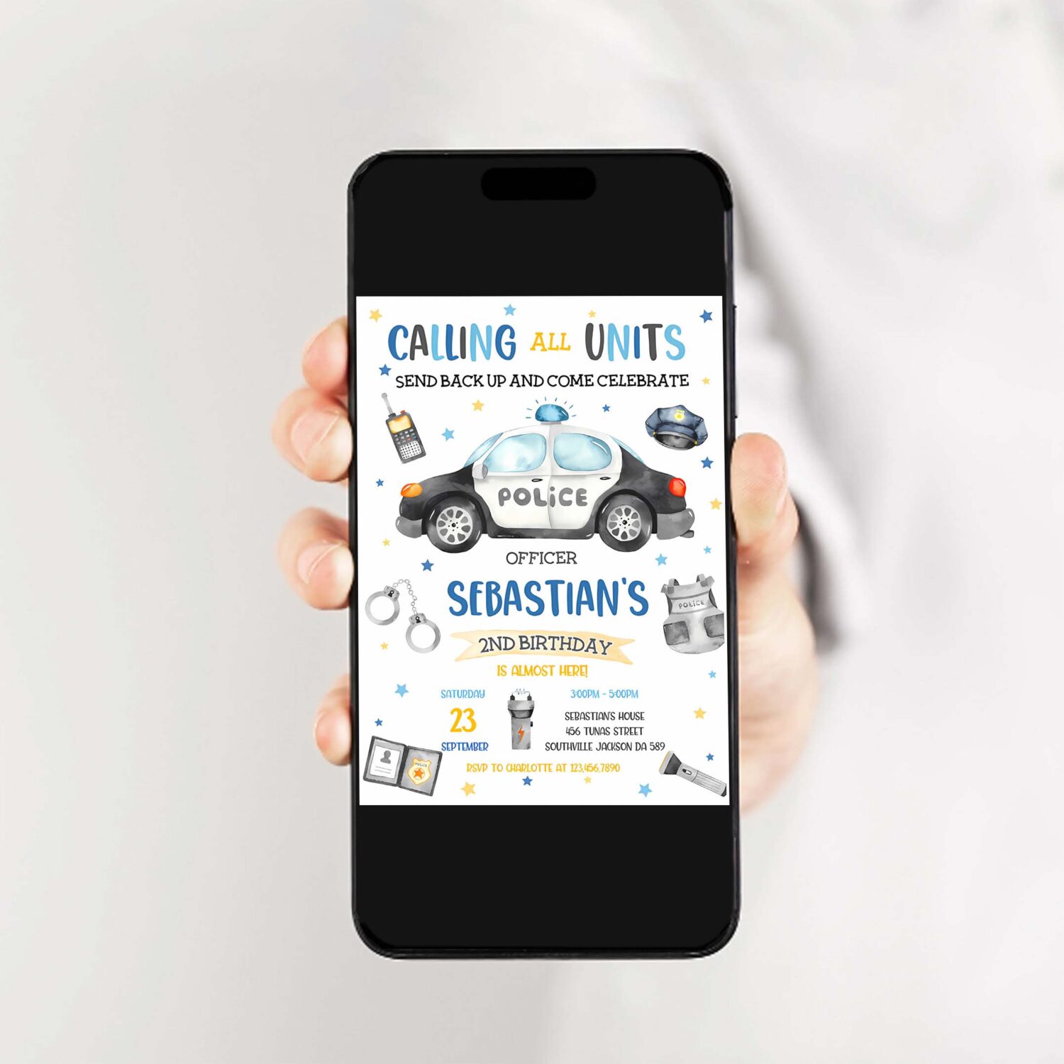 Police birthday invitation template police officer invitation policeman invitation police invitation 2