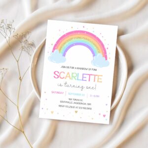 Rainbow birthday invitation girl rainbow invitation rainbow invitation 1