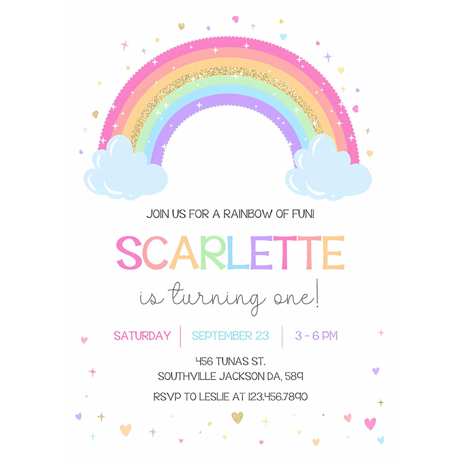 Rainbow birthday invitation girl rainbow invitation rainbow invitation 4
