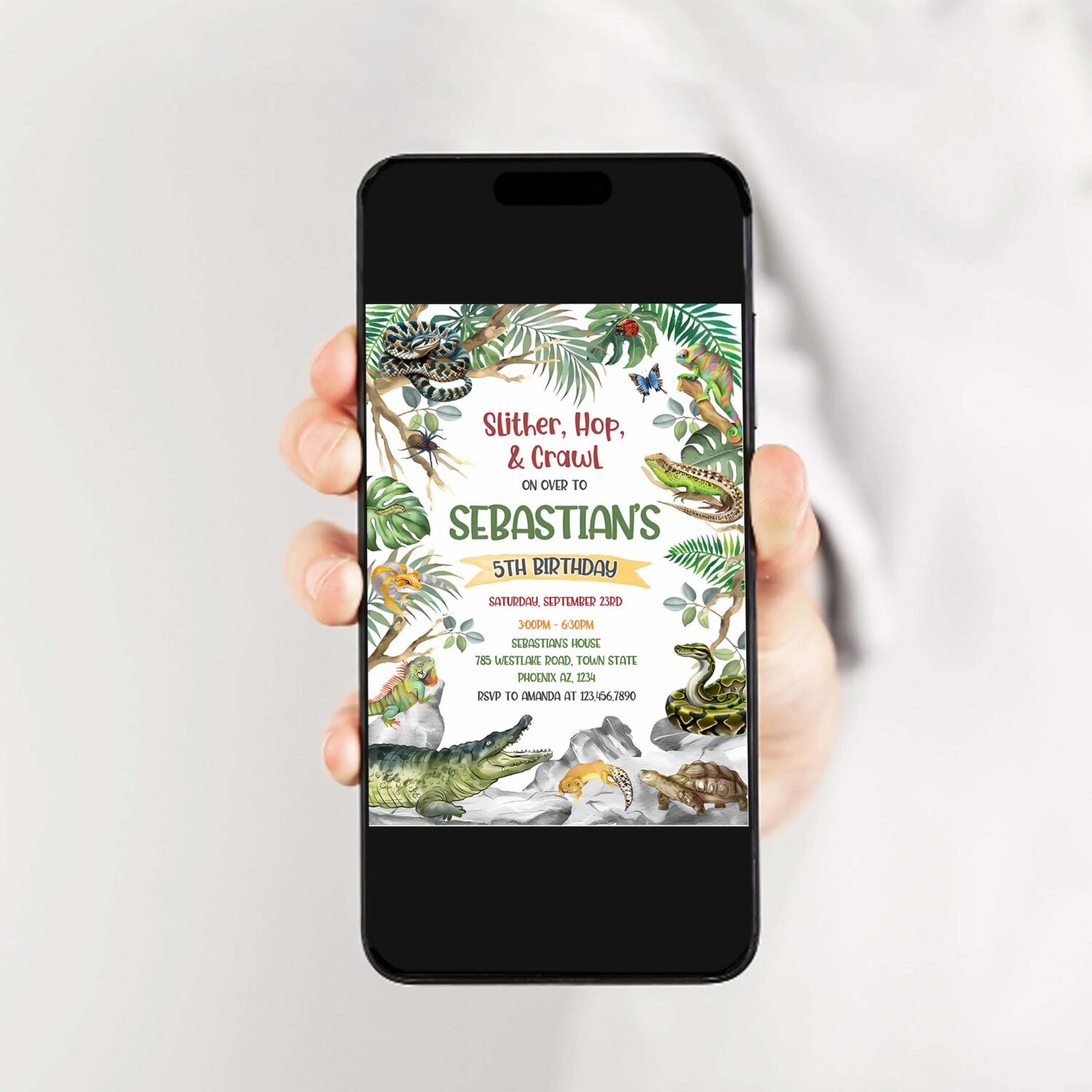 Reptile birthday invitation reptile invitation reptile party birthday invitation 2