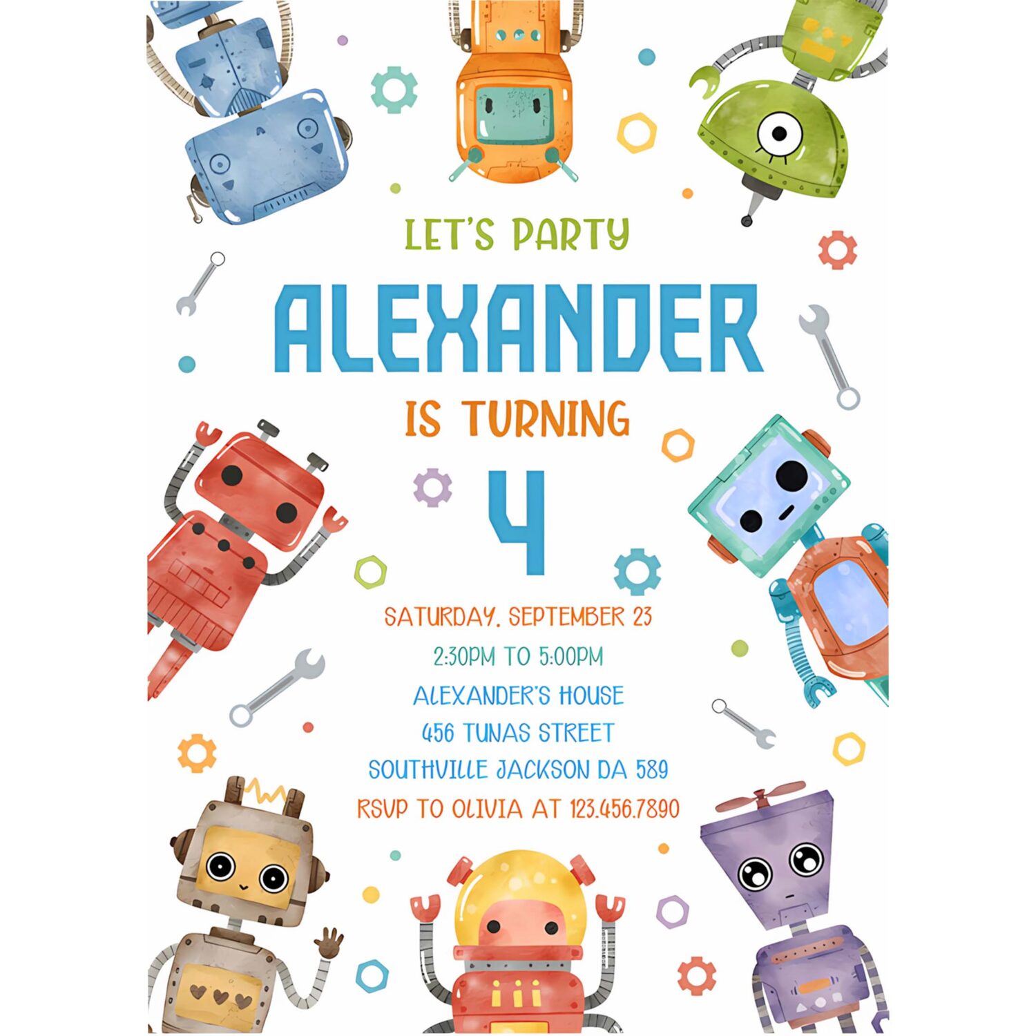 Robot birthday invitation robot birthday invitation robot invitation 4