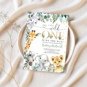 Safari baby shower invitation wild one jungle baby shower invite baby shower boy 1