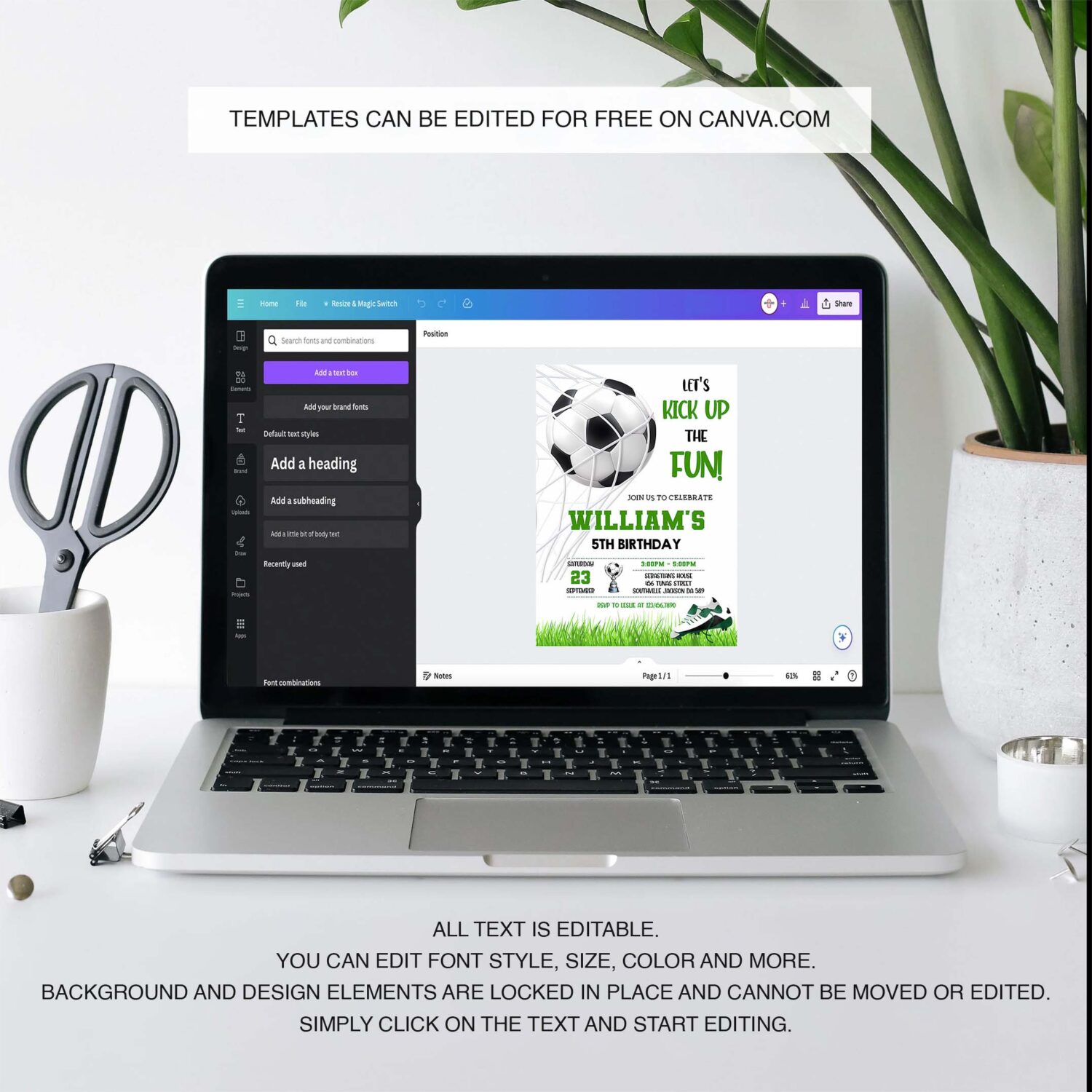 Soccer birthday invitation template soccer birthday invitation soccer invitation 3