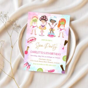 Spa party birthday invitation template printable spa party birthday invitation 1