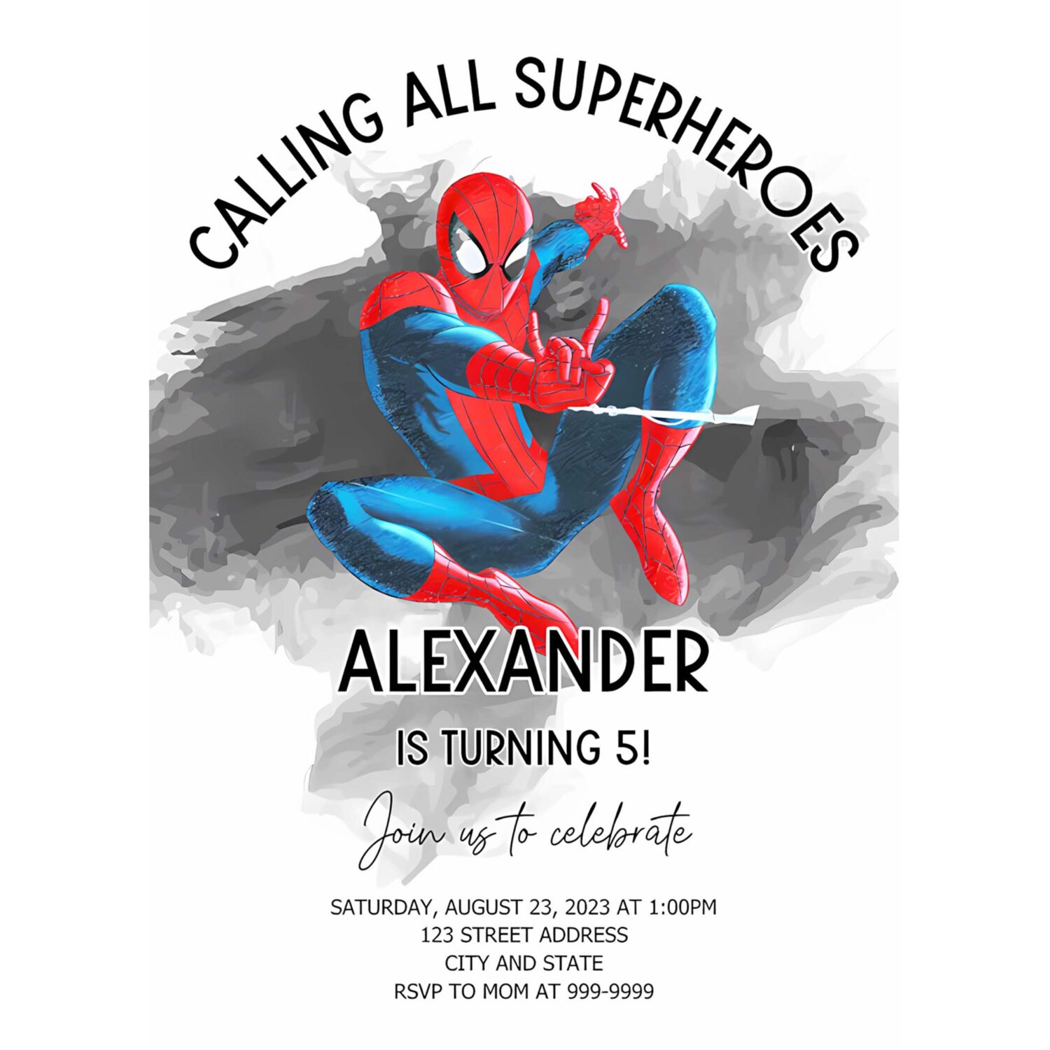 Spiderman invitation spiderman birthday invitation spiderman birthday invite 4