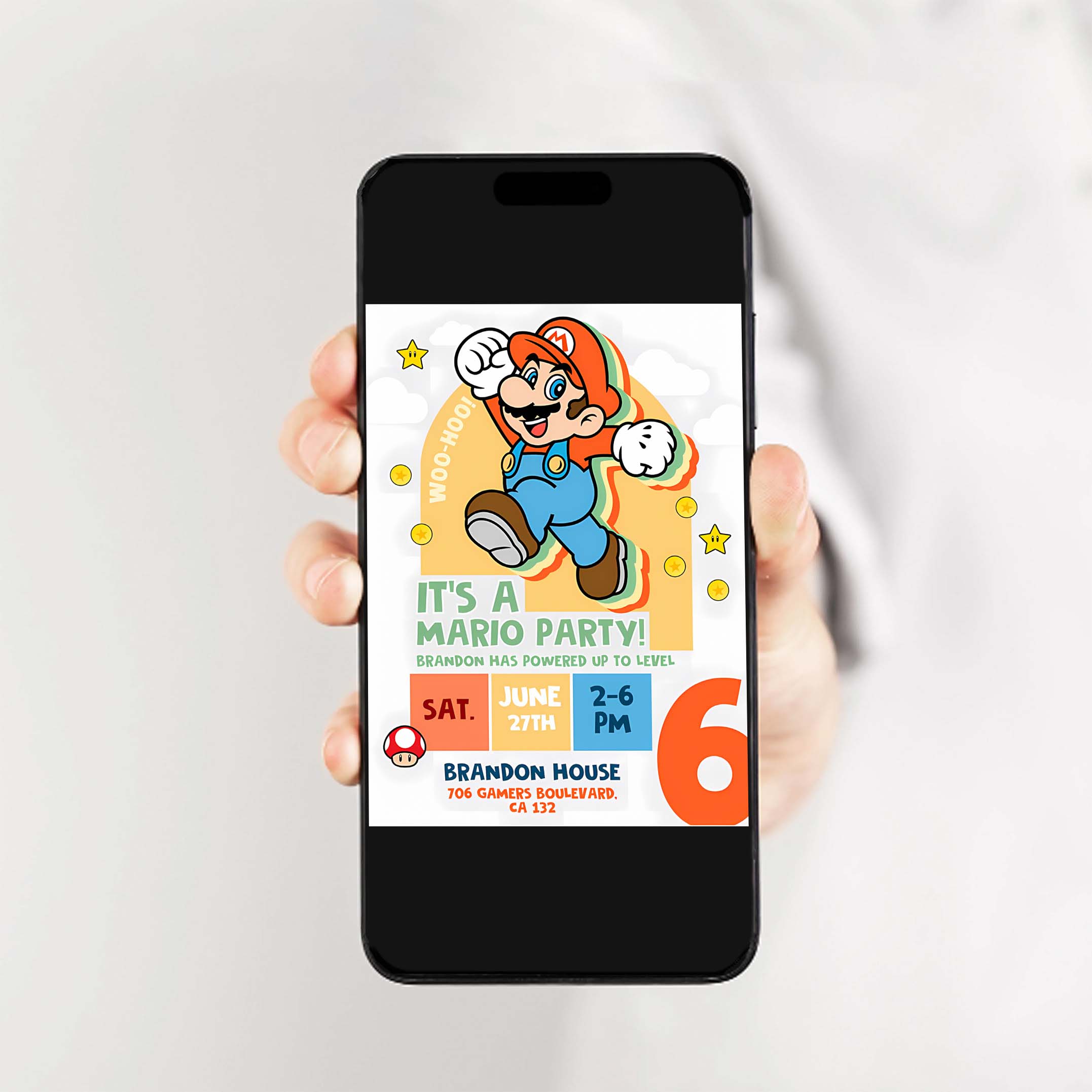 Super Mario Birthday Invitation Birthday Invitation Super Mario Invitation